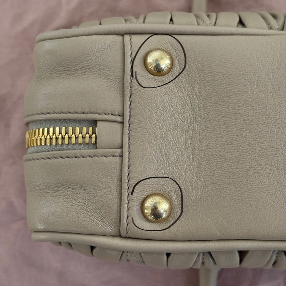 Miu Miu Quilted Satchel in Light Beige - Picture 12 of 16
